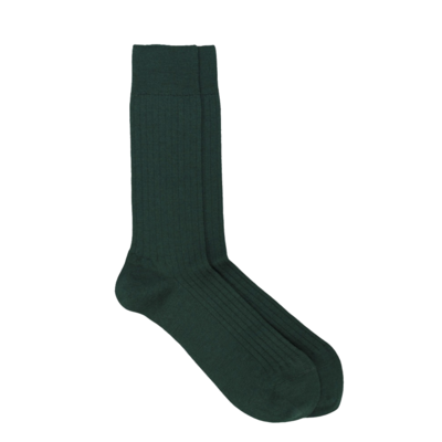 Merino Wool Fluted Socks Green